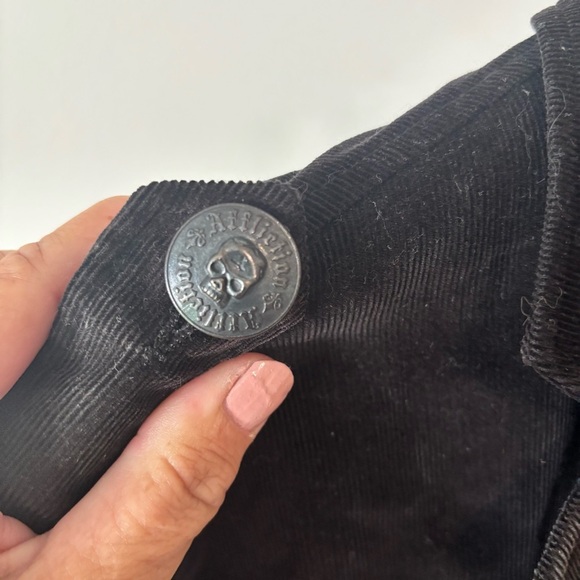 Men’s Affliction Corduroy Blazer Size 40 Black Rock Revival Skull Lined Jacket - Picture 3 of 6